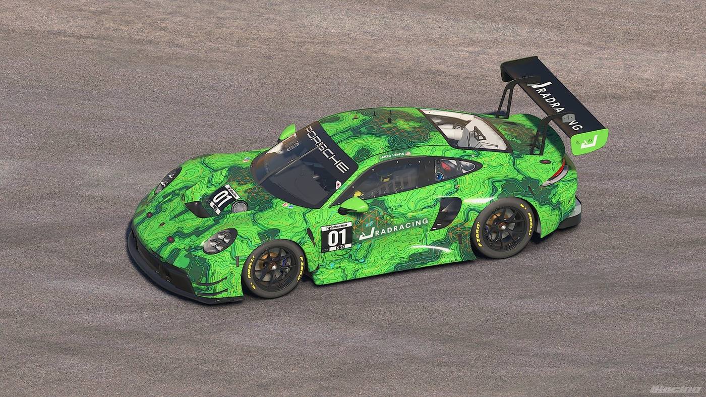 Green topographic livery Porsche 911 GT3, #01